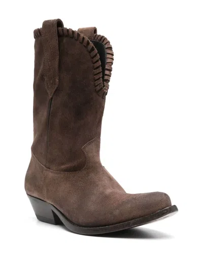 Golden Goose Wish Star Suede Cowboy Boots