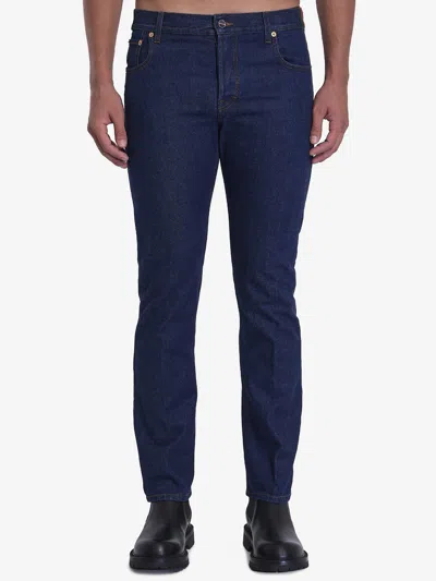 Gucci Mens Dark Blue Brand-embossed Mid-rise Straight-leg Jeans