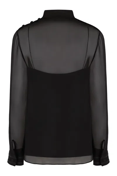Gucci Women's Pussy-bow Silk Blouse Top