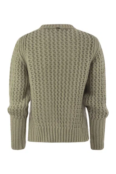 Herno Knitwear In Alpaca And Wool Yarn