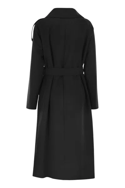 Herno Reversible Coat In Wool And Nylon Blend