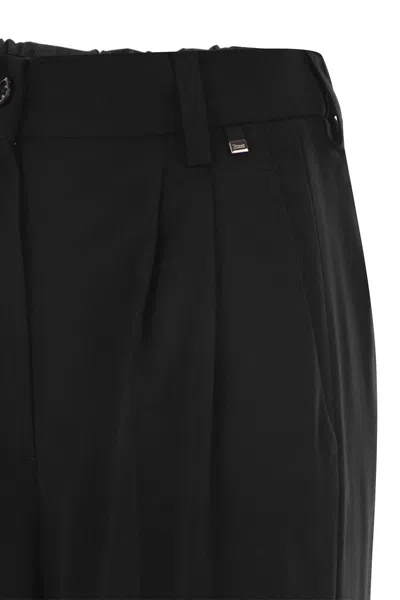 Herno Wool Blend Cargo Trousers In Black