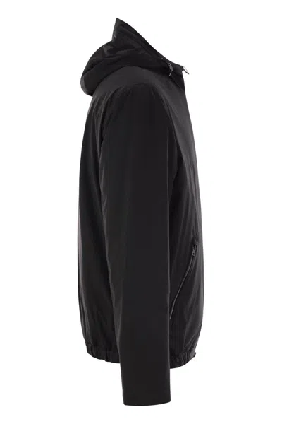 Herno Men's Technical Fabric Bomber Jacket With Hood