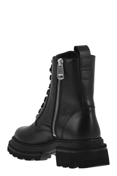 Hogan 10-storey Leather Combat Boots