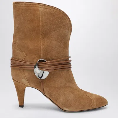 Shop Isabel Marant Low Cognac-coloured Suede Boot