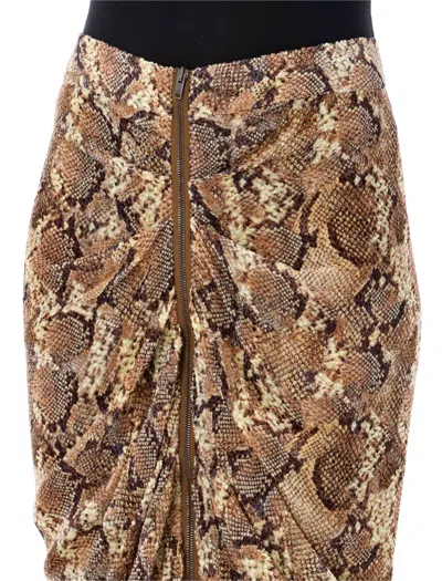 Isabel Marant Snake Print Midi Skirt With Textured Detail