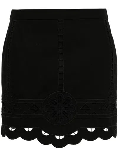 Isabel Marant Palmira Cutout Lace Scallop Mini Skirt