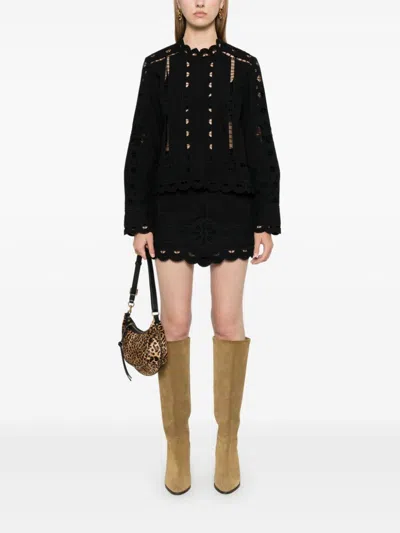 Isabel Marant Palmira Cutout Lace Scallop Mini Skirt