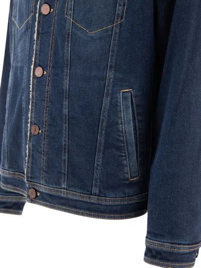 Jacob Cohen Fleece-collar Button-down Denim Jacket