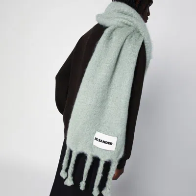Jil Sander Pale Green Mohair Blend Scarf
