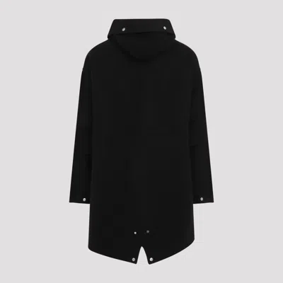 Jil Sander Black Virgin Wool Parka In Black