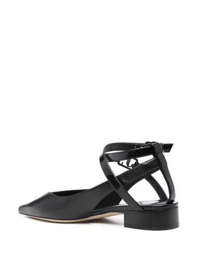 Jimmy Choo Black Leather Ballet Flats