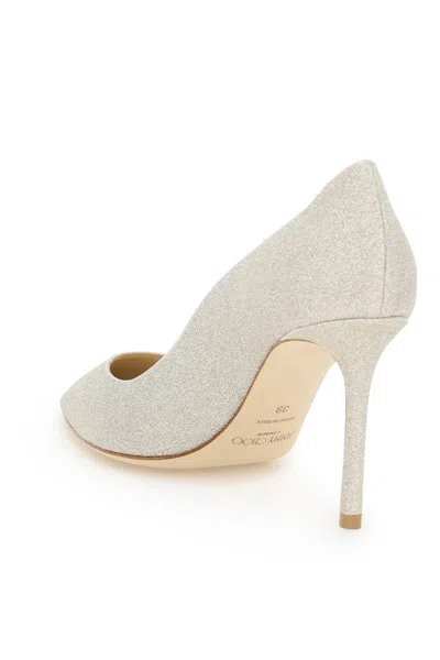 Jimmy Choo Romy 85 Dusty Glitter Pumps