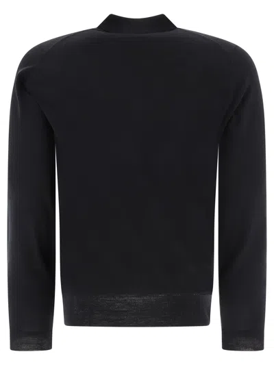 John Smedley Polo Shirt Ribbed Collar Cuffs Hem