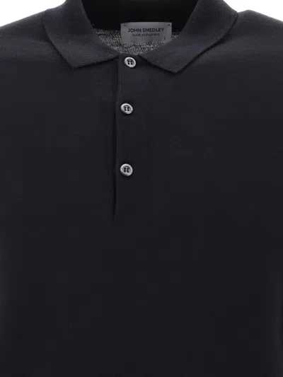 John Smedley Polo Shirt Ribbed Collar Cuffs Hem