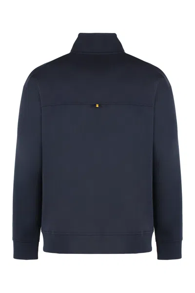 K-way Short High Neck Ribbed Cuffs Jacket In Blue