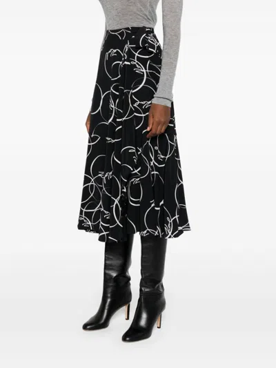 Karl Lagerfeld Circle Print Wrap Skirt