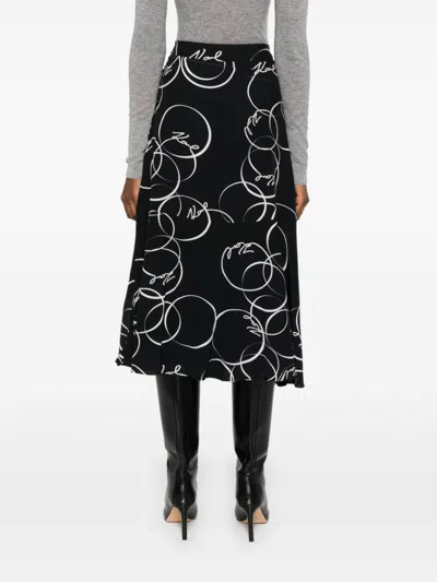 Karl Lagerfeld Circle Print Wrap Skirt