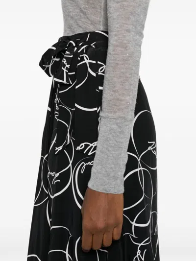 Karl Lagerfeld Circle Print Wrap Skirt
