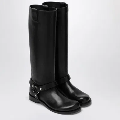 Loewe Leather Campo Biker Boots In Black