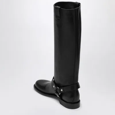 Loewe Leather Campo Biker Boots In Black