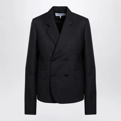 LOEWE LOEWE  GREY WOOL DOUBLE-BREASTED JACKET 