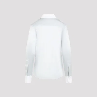 Loewe Long-sleeved Silk Shirt In Blue