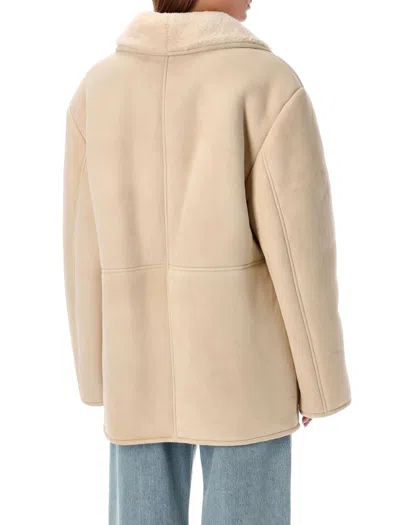 Loulou Studio Shearling Collar Oversized Fit Jacket