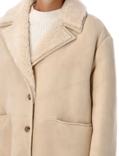 Loulou Studio Shearling Collar Oversized Fit Jacket