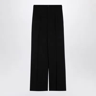 LOULOU STUDIO LOULOU STUDIO  ANTHRACITE GREY WOOL PALAZZO TROUSERS 