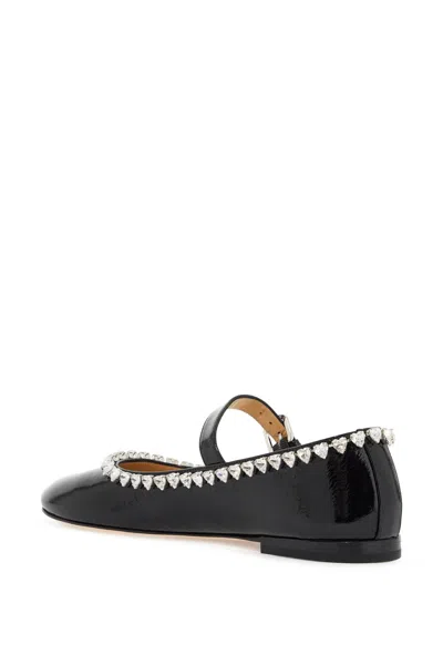 Mach&mach Audrey Ballet Flats With Heart-shaped Crystals