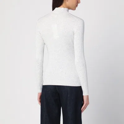 Maison Kitsuné Light Grey Wool And Cotton Turtleneck In Gray