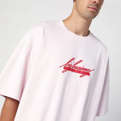 Shop Martine Rose Light Pink Oversized T-shirt With Logo