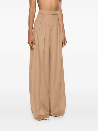 Max Mara Cream Wool Ninfa Wide-leg Pant