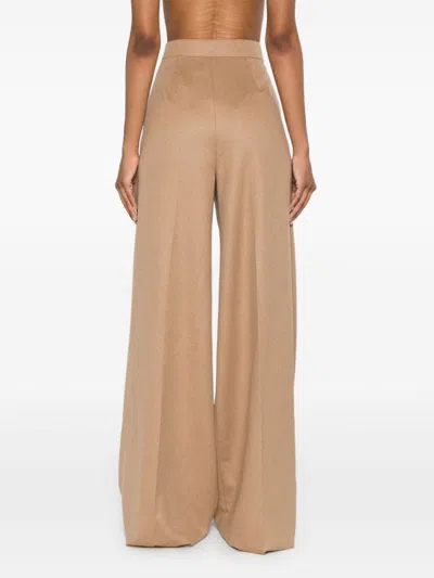 Max Mara Cream Wool Ninfa Wide-leg Pant