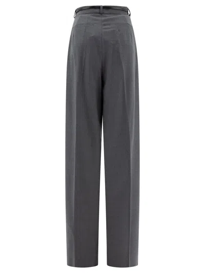 Sportmax Oversized Stretch Wool Trousers Grey