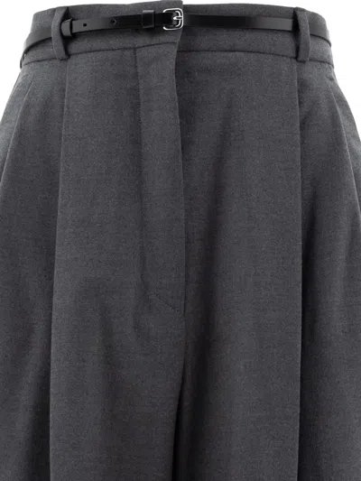 Sportmax Oversized Stretch Wool Trousers Grey