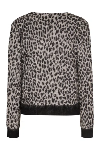 Max Mara Women's Jacquard Knit Cardigan With Leopard Motif