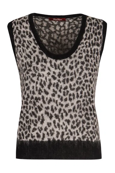 Max Mara Women's Jacquard Knit Cardigan With Leopard Motif