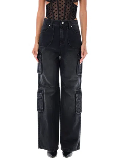 Misbhv Washed Denim Cargo Trouser In Black