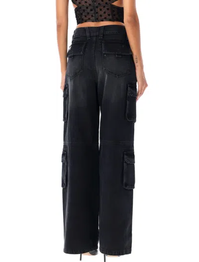 Misbhv Washed Denim Cargo Trouser In Black