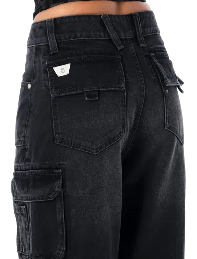 Misbhv Washed Denim Cargo Trouser In Black