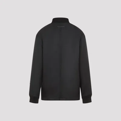Mm6 Maison Margiela Black Stand-up Ribbed Collar Jacket