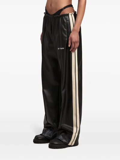 Palm Angels Loose Fit Track Pants With Faux Leather Effect