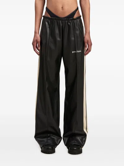Palm Angels Loose Fit Track Pants With Faux Leather Effect