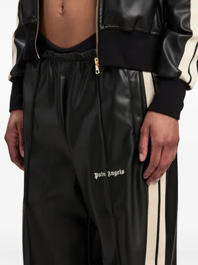 Palm Angels Loose Fit Track Pants With Faux Leather Effect