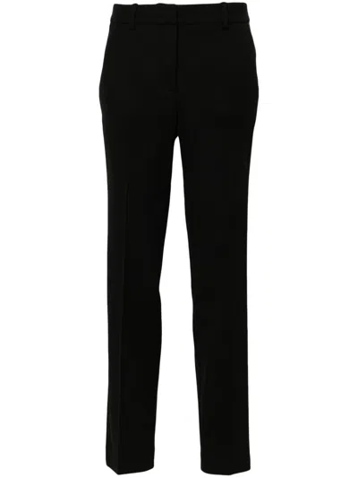 P.a.r.o.s.h Blue Pants With Wide Leg And Elastic Rear Waist In Tech Fabric Woman