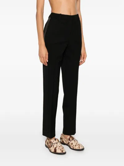 P.a.r.o.s.h Blue Pants With Wide Leg And Elastic Rear Waist In Tech Fabric Woman