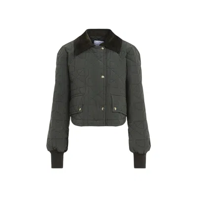 Patou Quilted Velvet Collar Cropped Blouson