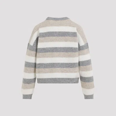 Peserico Striped Wool Silk Cashmere Blend Sweater